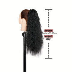 Long Curly Wavy Ponytail Extensions with Hair Tie Synthetic Fiber Wrap Around
