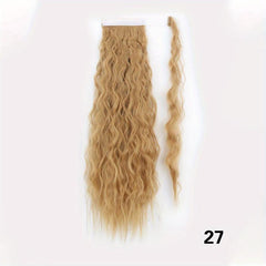 Long Curly Wavy Ponytail Extensions with Hair Tie Synthetic Fiber Wrap Around