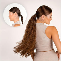 Long Curly Wavy Ponytail Extensions with Hair Tie Synthetic Fiber Wrap Around