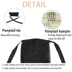 55 88 Cm Straight Ponytail Extensions Wrap Around Clip In Synthetic Hair Pieces