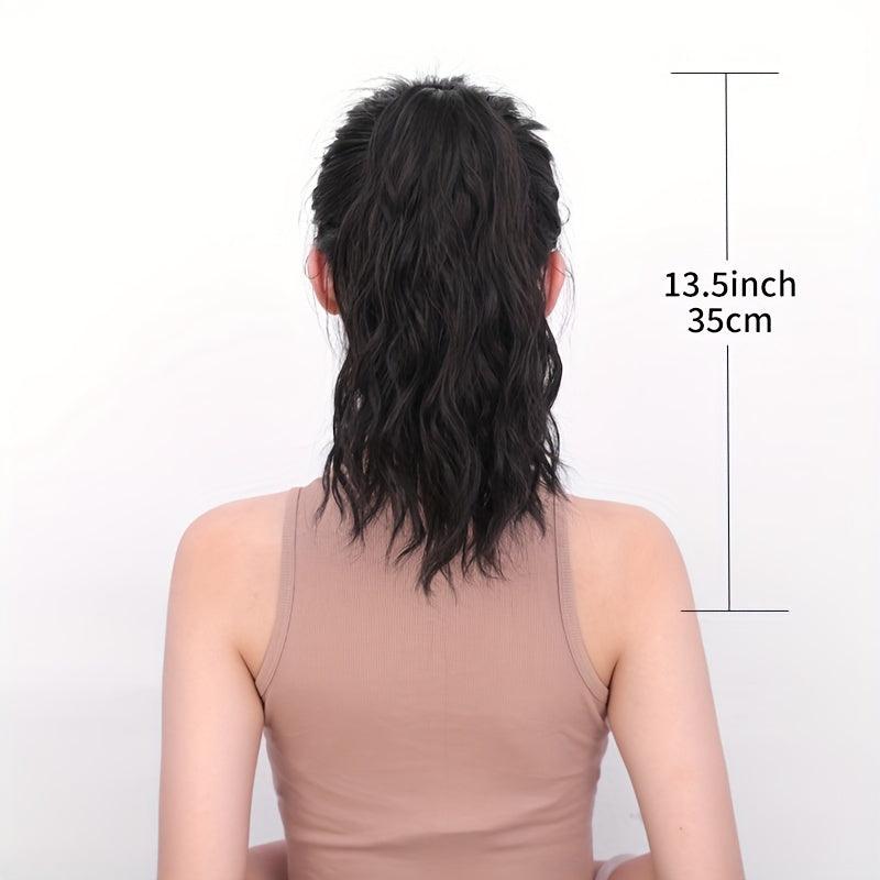 Short Curly Wavy Ponytail Extensions 48 Cm Claw Clip Synthetic Hair Women