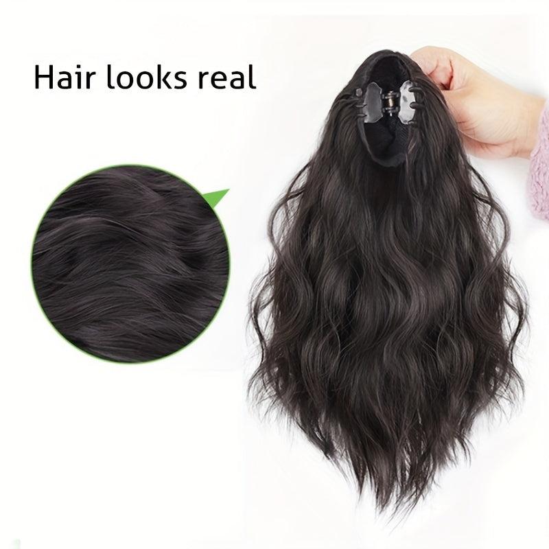 Short Curly Wavy Ponytail Extensions 48 Cm Claw Clip Synthetic Hair Women