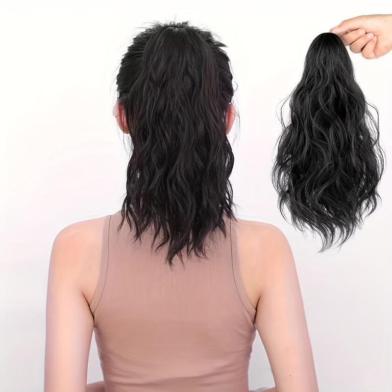 Short Curly Wavy Ponytail Extensions 48 Cm Claw Clip Synthetic Hair Women