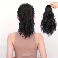 Short Curly Wavy Ponytail Extensions 48 Cm Claw Clip Synthetic Hair Women