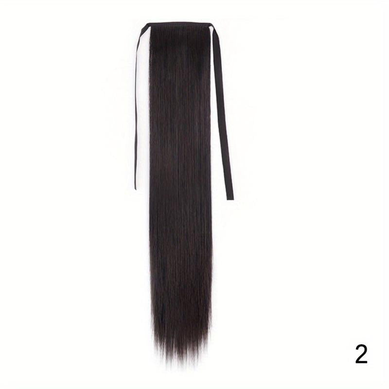 Long Drawstring Ponytail Extensions Synthetic Fiber Natural Look