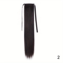 Long Drawstring Ponytail Extensions Synthetic Fiber Natural Look