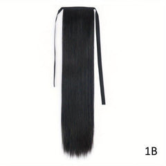 Long Drawstring Ponytail Extensions Synthetic Fiber Natural Look