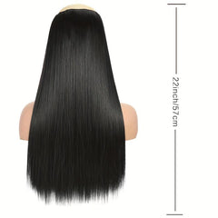 5 Clip-in Long Straight Synthetic Hair Extensions Natural Look