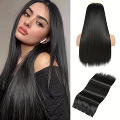 5 Clip-in Long Straight Synthetic Hair Extensions Natural Look