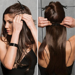 5 Clip-in Long Straight Synthetic Hair Extensions Natural Look