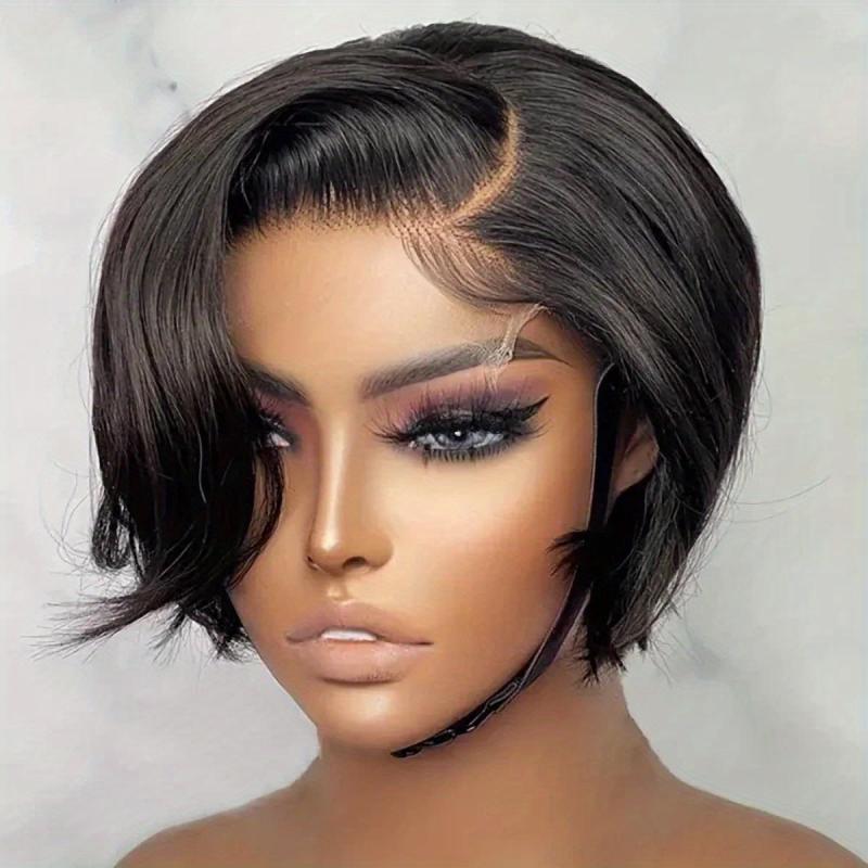 15 24 Cm Short Pixie Cut Human Hair Bob Wigs Natural Look