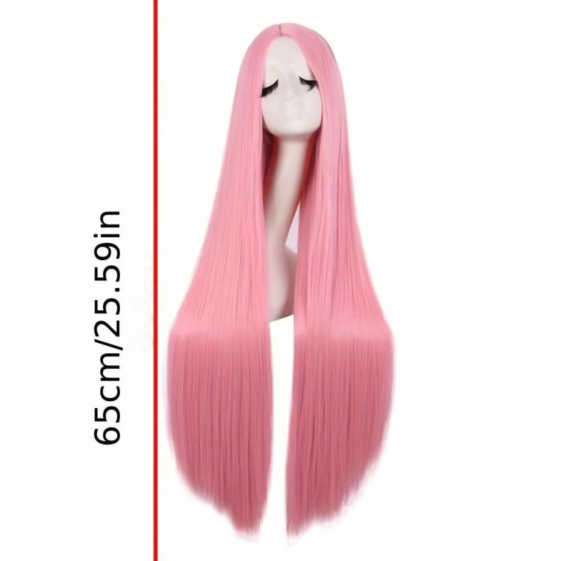 Colorful Long Straight Synthetic Wig Anime Cosplay Wig For Halloween Cosplay