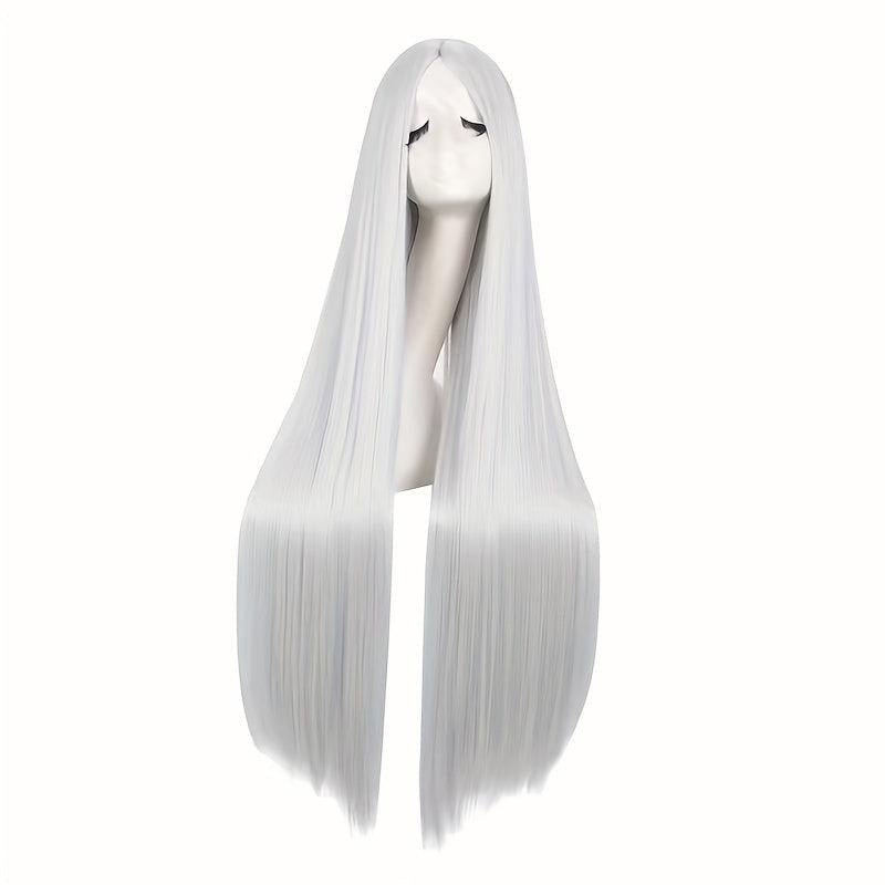 Colorful Long Straight Synthetic Wig Anime Cosplay Wig For Halloween Cosplay