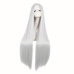 Colorful Long Straight Synthetic Wig Anime Cosplay Wig For Halloween Cosplay