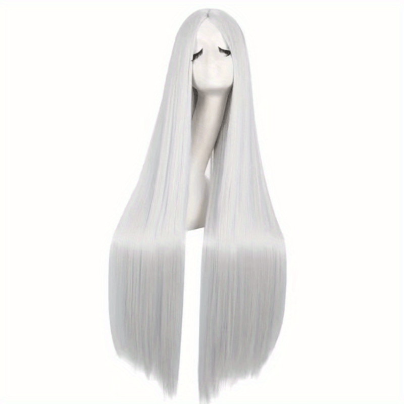 Colorful Long Straight Synthetic Wig Anime Cosplay Wig For Halloween Cosplay