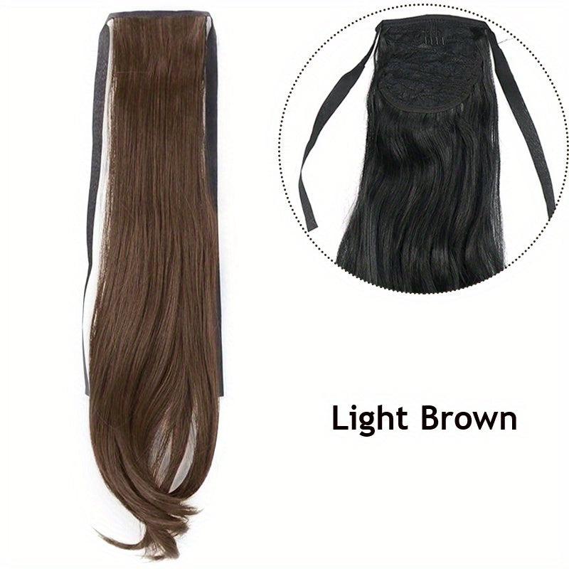 Straight Clip In Hair Extension Ponytail 40 Synthetic Extensions