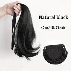Straight Clip In Hair Extension Ponytail 40 Synthetic Extensions