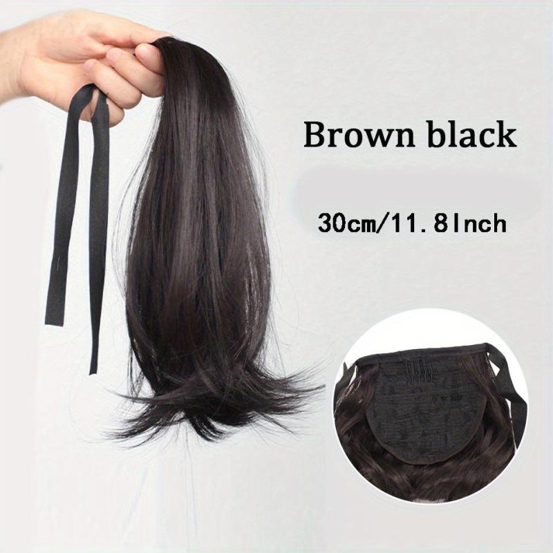 Straight Clip In Hair Extension Ponytail 40 Synthetic Extensions