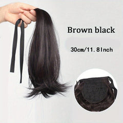 Straight Clip In Hair Extension Ponytail 40 Synthetic Extensions