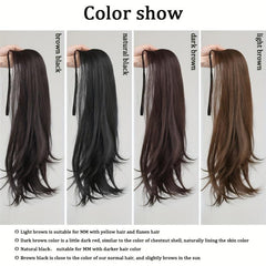Straight Clip In Hair Extension Ponytail 40 Synthetic Extensions
