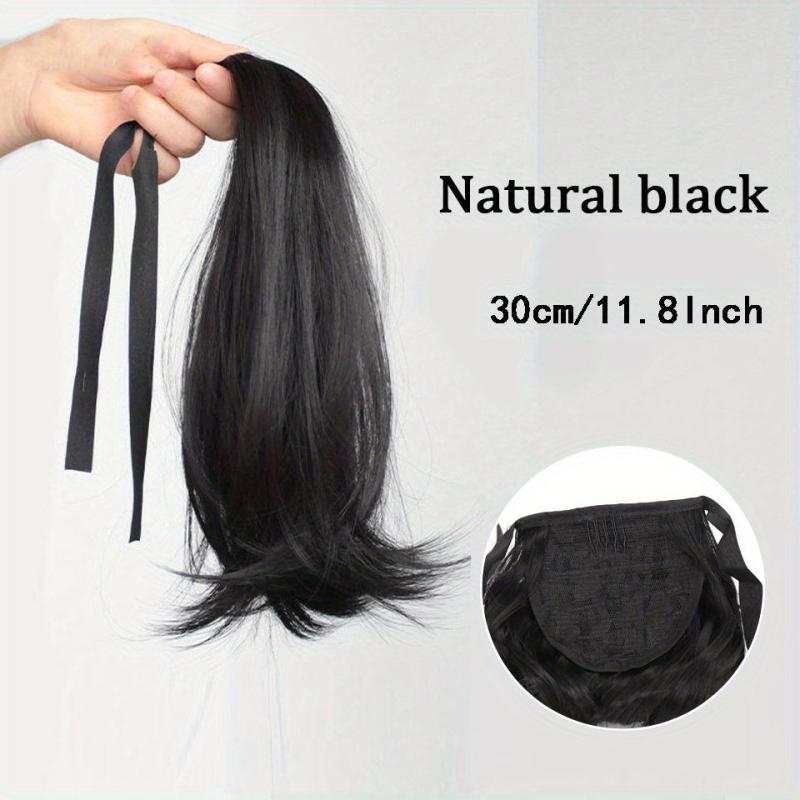 Straight Clip In Hair Extension Ponytail 40 Synthetic Extensions
