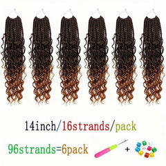 6pack 35 Synthetic Goddess Box Braids Crochet Curly Hair Extensions
