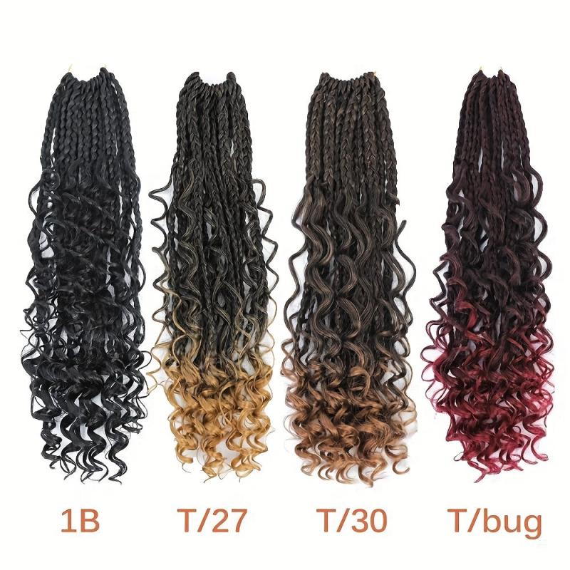 6pack 35 Synthetic Goddess Box Braids Crochet Curly Hair Extensions