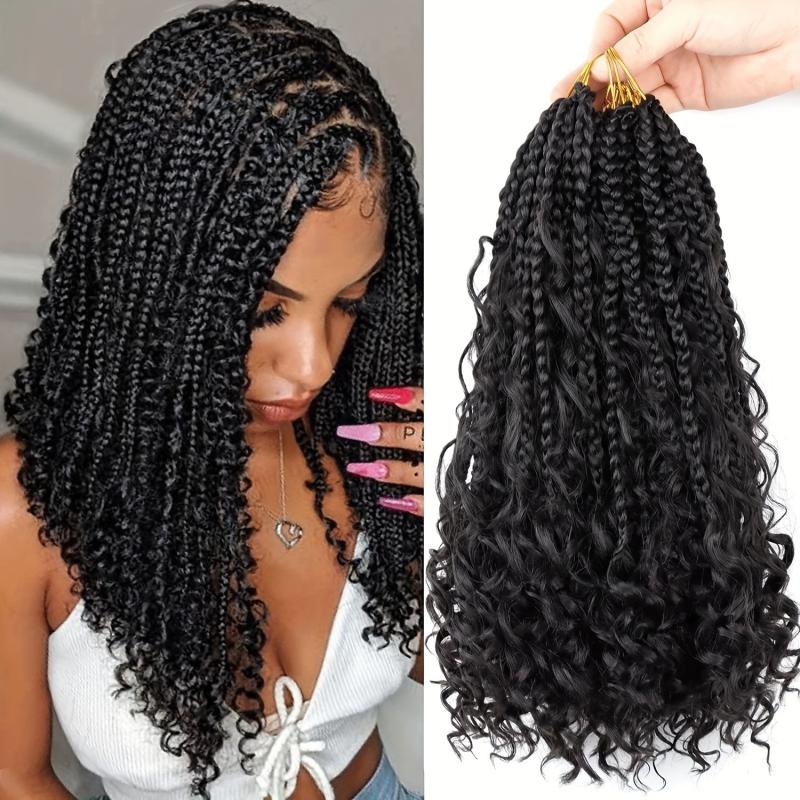 6pack 35 Synthetic Goddess Box Braids Crochet Curly Hair Extensions
