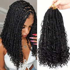 6pack 35 Synthetic Goddess Box Braids Crochet Curly Hair Extensions