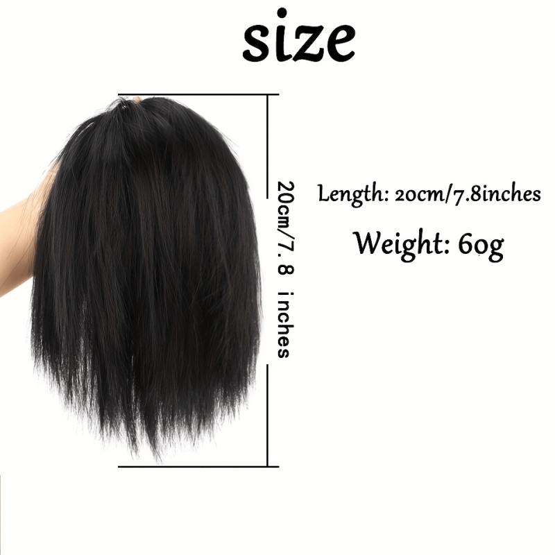 Chicken Feather Shuttlecock Head Wig Messy Straight Hair Buns Updo