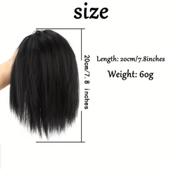 Chicken Feather Shuttlecock Head Wig Messy Straight Hair Buns Updo