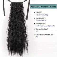 Long Curly Ponytail Hair Tie Synthetic Clip In Hair Extensions