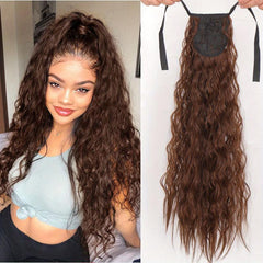 Long Curly Ponytail Hair Tie Synthetic Clip In Hair Extensions