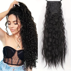 Long Curly Ponytail Hair Tie Synthetic Clip In Hair Extensions
