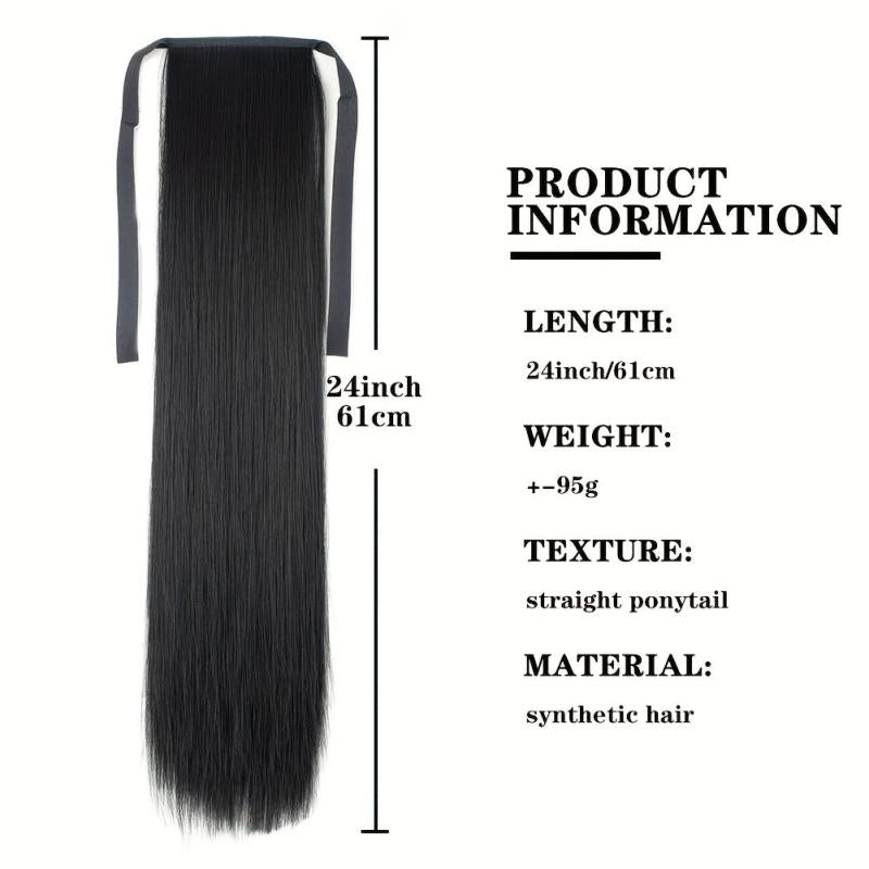 Natural Soft Clip Synthetic Hair Extensions Ponytail Bundle