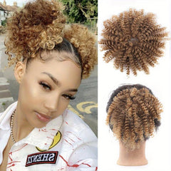 15 24 Cm Synthetic Hair Bun Afro Curly Chignon Hairpieces for Women