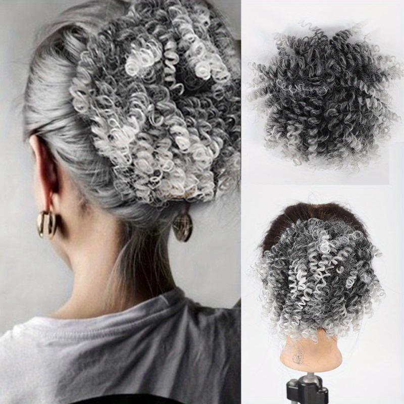 15 24 Cm Synthetic Hair Bun Afro Curly Chignon Hairpieces for Women
