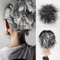 15 24 Cm Synthetic Hair Bun Afro Curly Chignon Hairpieces for Women