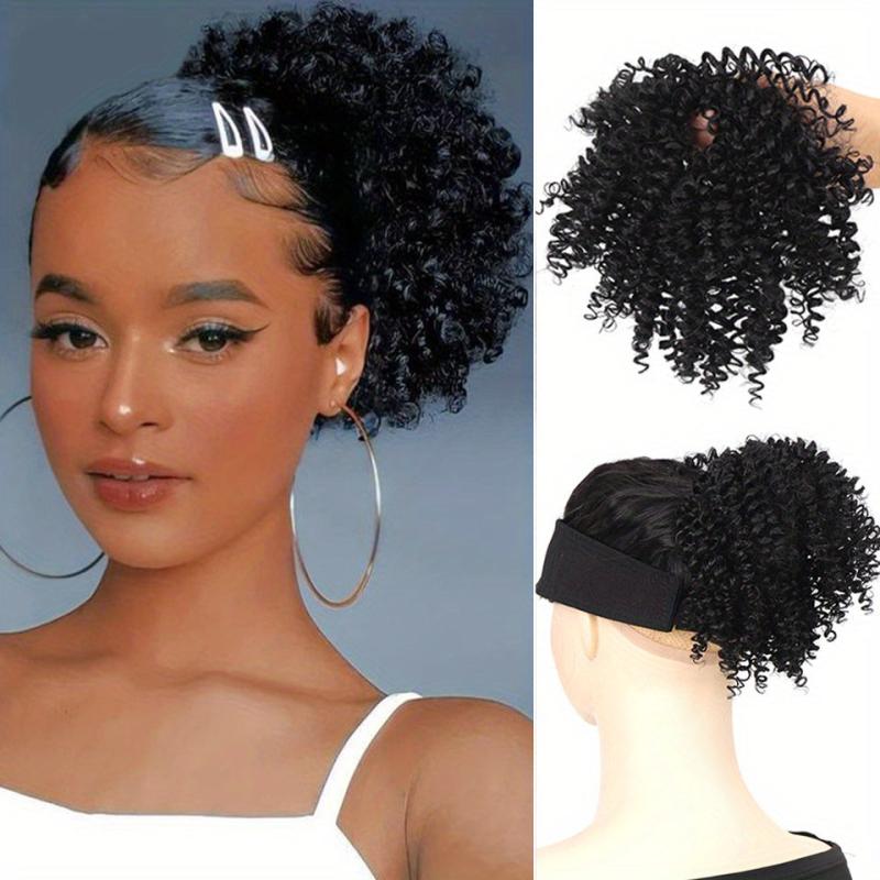 15 24 Cm Synthetic Hair Bun Afro Curly Chignon Hairpieces for Women