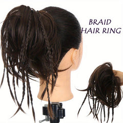 Short Fluffy Chignon with Small Braids Hair Loops