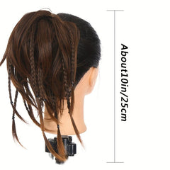 Short Fluffy Chignon with Small Braids Hair Loops