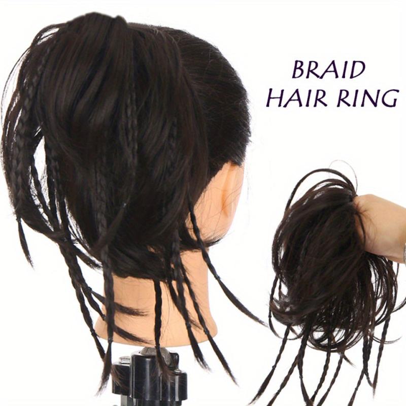 Short Fluffy Chignon with Small Braids Hair Loops