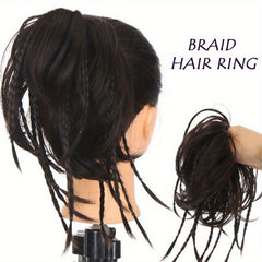 Short Fluffy Chignon with Small Braids Hair Loops