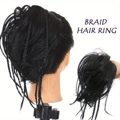 Short Fluffy Chignon with Small Braids Hair Loops