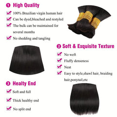 Brazilian Virgin Human Hair Bulk for Braiding 2