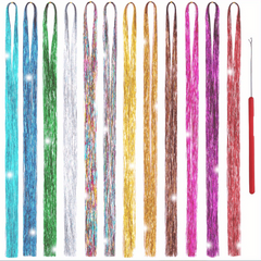 Unisex Hair Strands Kit 40 64 Cm Sparkling Party Hair Extensions