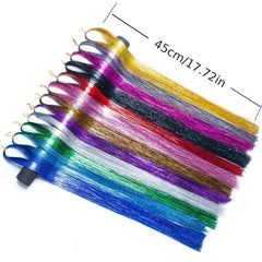 Unisex Hair Strands Kit 40 64 Cm Sparkling Party Hair Extensions