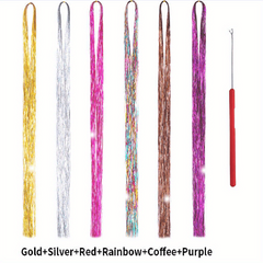 Unisex Hair Strands Kit 40 64 Cm Sparkling Party Hair Extensions