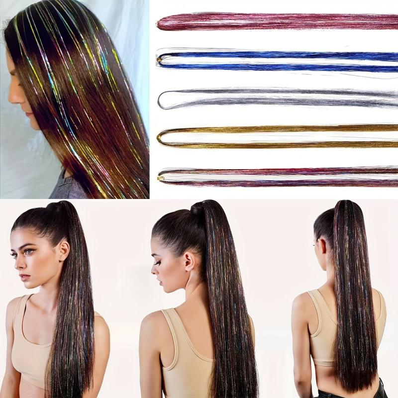 Unisex Hair Strands Kit 40 64 Cm Sparkling Party Hair Extensions