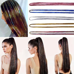 Unisex Hair Strands Kit 40 64 Cm Sparkling Party Hair Extensions